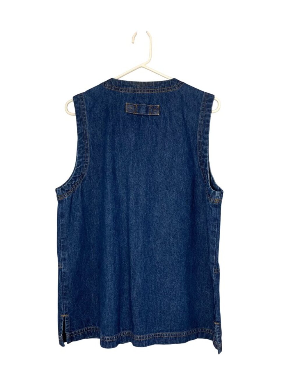Cabin Creek Denim Vest Womens M Blue Button Front 100% Cotton Pockets Casual - Picture 2 of 10